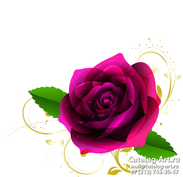 Натяжные потолки с фотопечатью - Розовые розы 71
